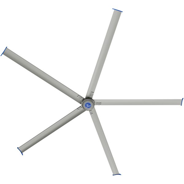 CoolBlade 16 foot five-blade HVLS fan seen from below