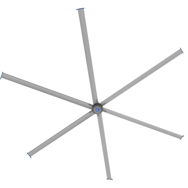 CoolBlade 24 foot six-blade HVLS fan seen from below