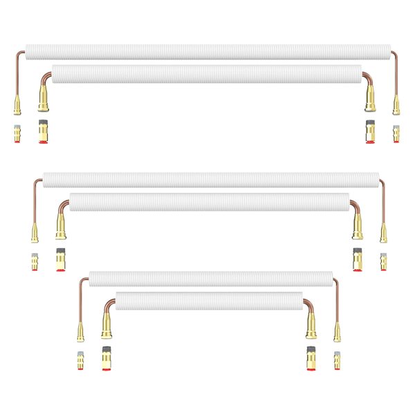 Three lengths of insulated GeoCool connecting line sets with fittings